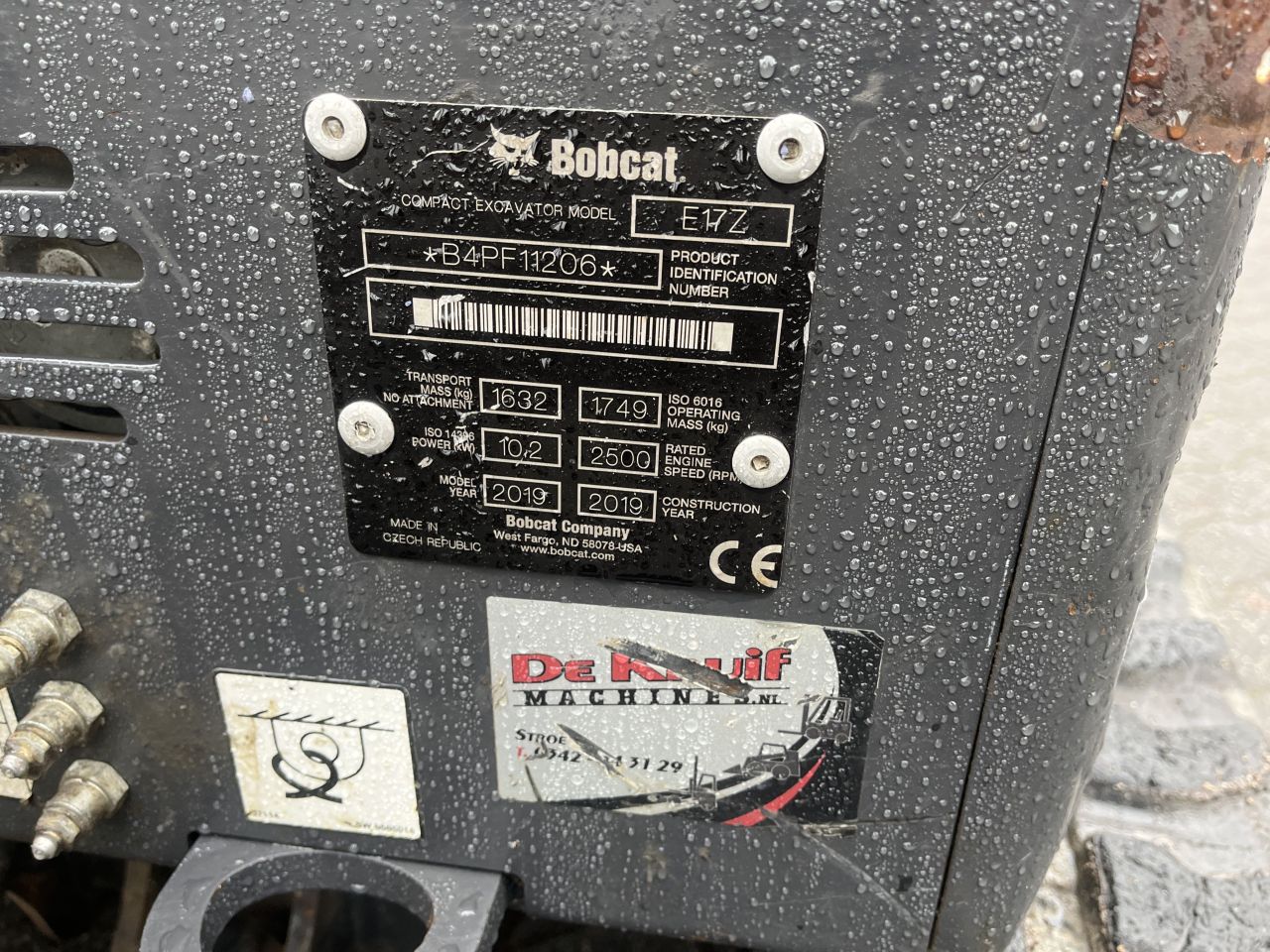 Bobcat E17z, binnendraaier, bj.2019