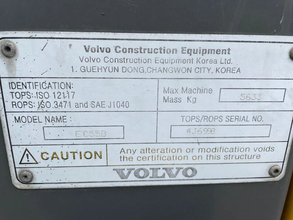 Volvo EC 55 B Rupskraan Graafmachine