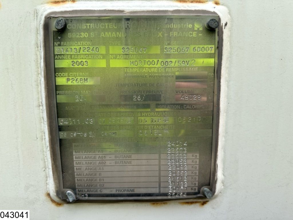 Robine Gas 48028 Liter, LPG GPL gas tank, Gaz, 1 Compartment