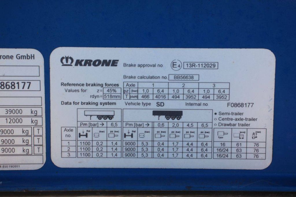Krone SD Schiebeplanenanhänger