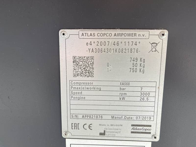 Atlas Copco XAS 68 KD - N WHEELS W.B. DIN EYE