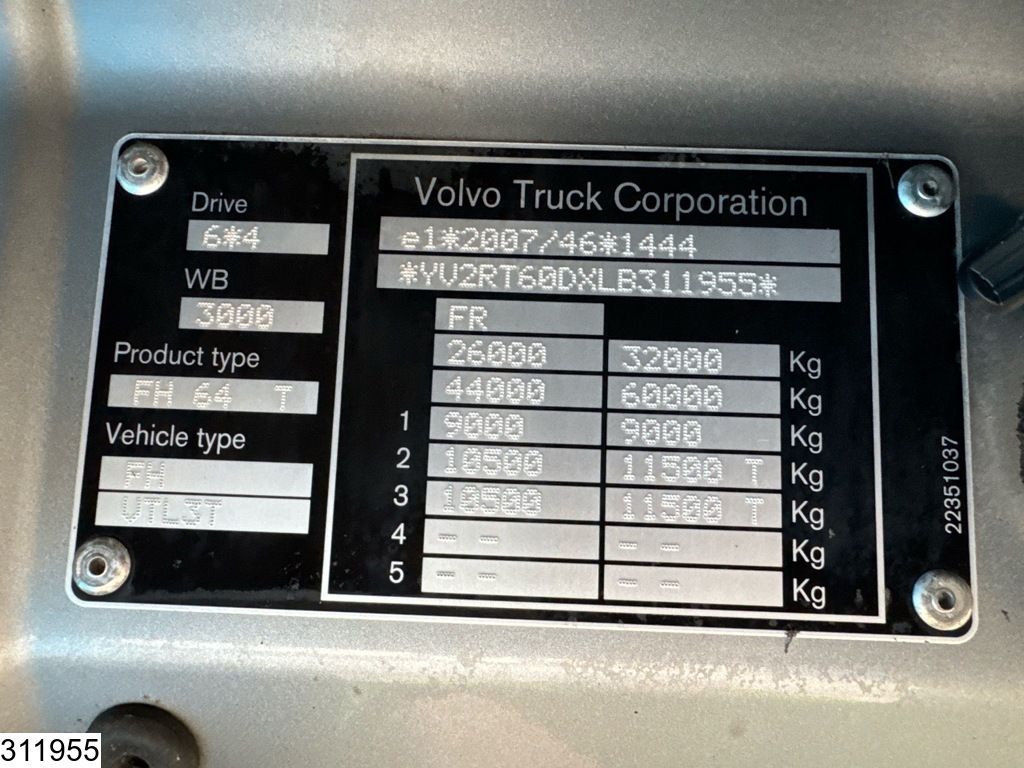 Volvo FH 540 6x4 Boogie, EURO 6, Standairco,