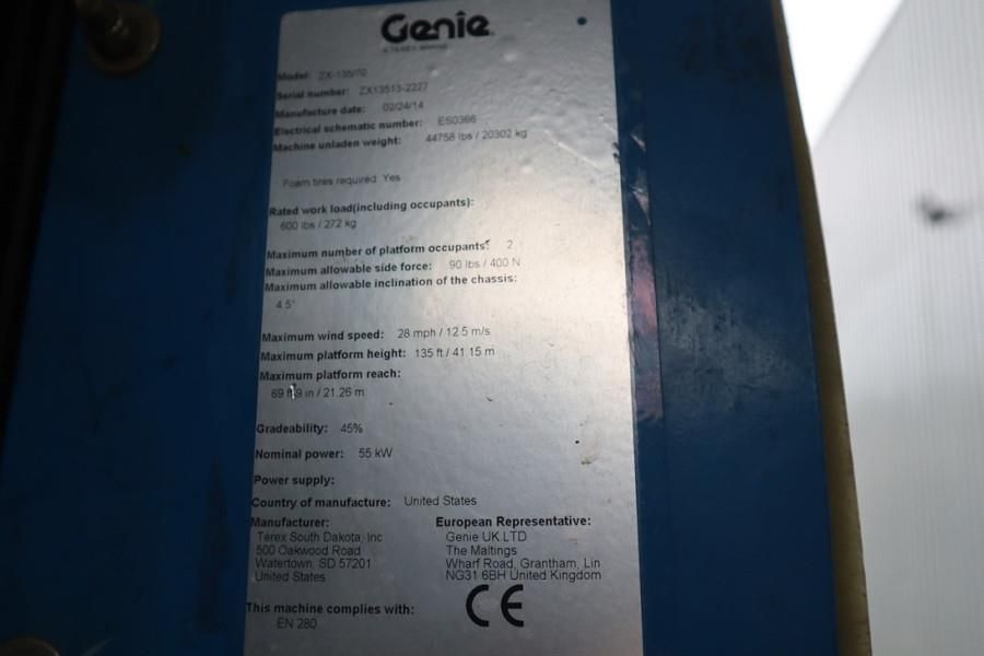 Genie ZX135/70 Diesel, 4x4x4 Drive, 43m Lifting Height,