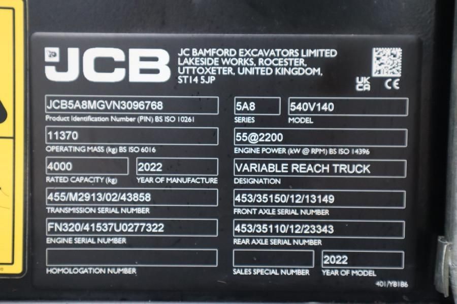 JCB 540-140 HI VIZ Diesel Stage V, 4x4x4 Drive, 13.8m
