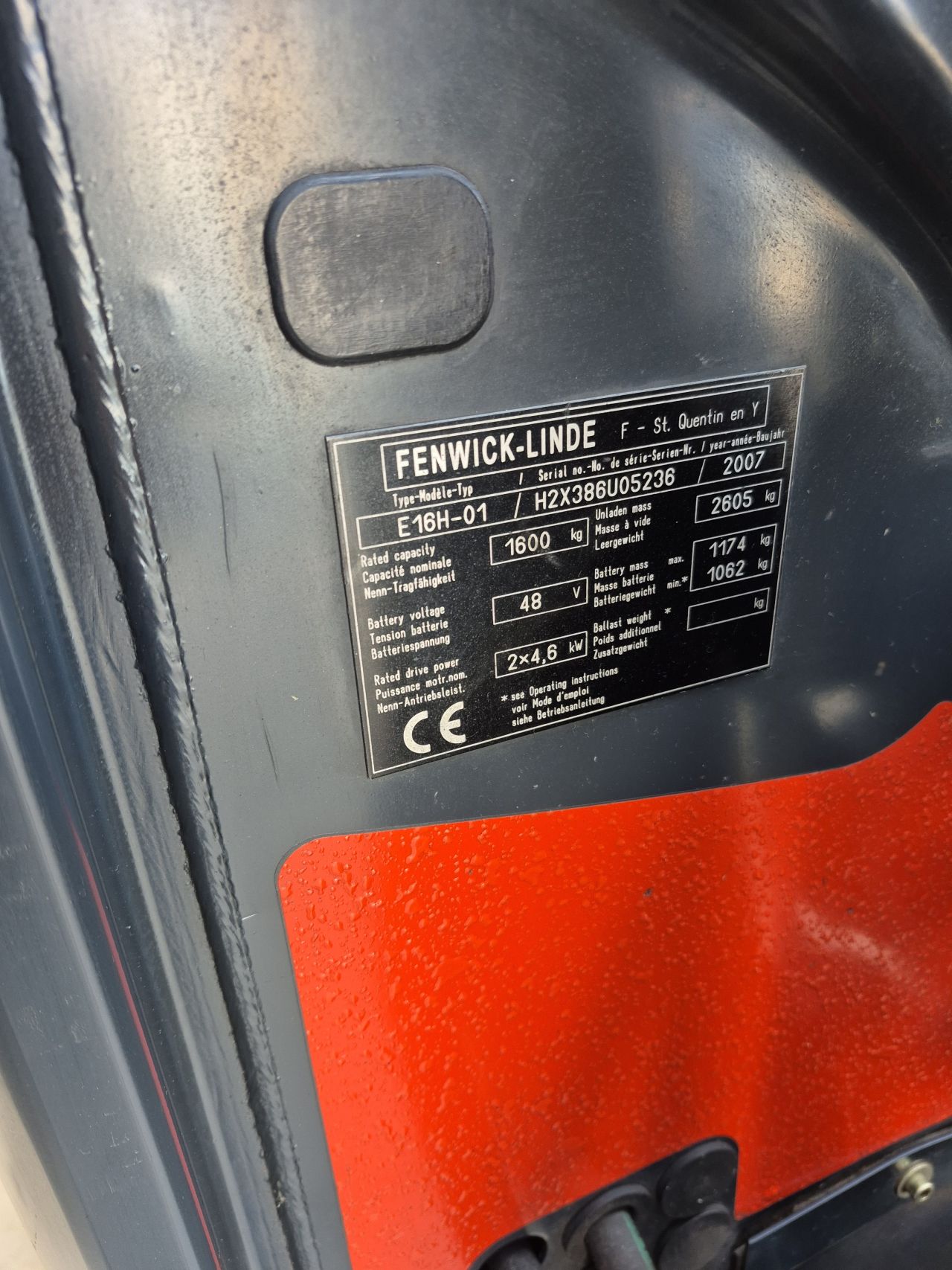 Linde E16H-01 triplex sideshift 6.070 mm 6281 uur bj 2007