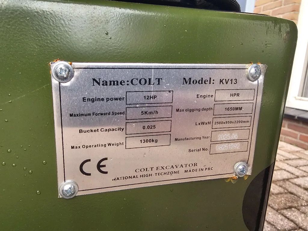 Diversen Graafmachine colt minigraver excuvator 1300kg