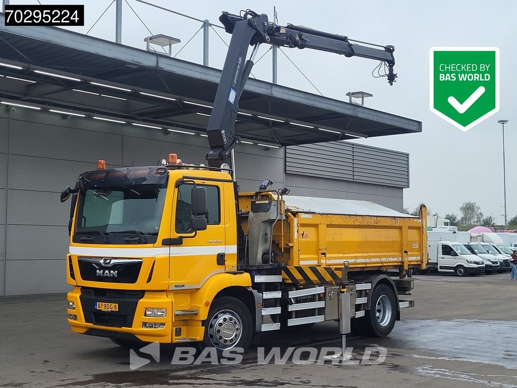 MAN TGM TGM 18.250 4X2 NL-Truck 10m3 HSW Tipper 13Ton HMF 1300-K2 Crane Automatic Euro 6