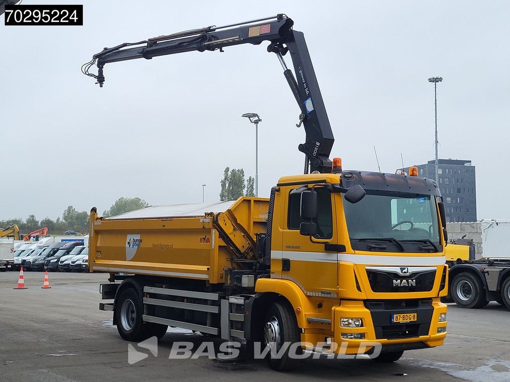 MAN TGM TGM 18.250 4X2 NL-Truck 10m3 HSW Tipper 13Ton HMF 1300-K2 Crane Automatic Euro 6