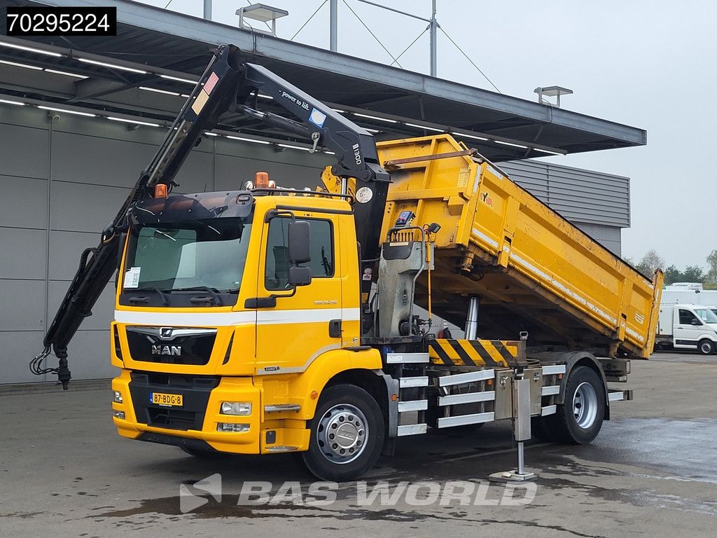 MAN TGM TGM 18.250 4X2 NL-Truck 10m3 HSW Tipper 13Ton HMF 1300-K2 Crane Automatic Euro 6