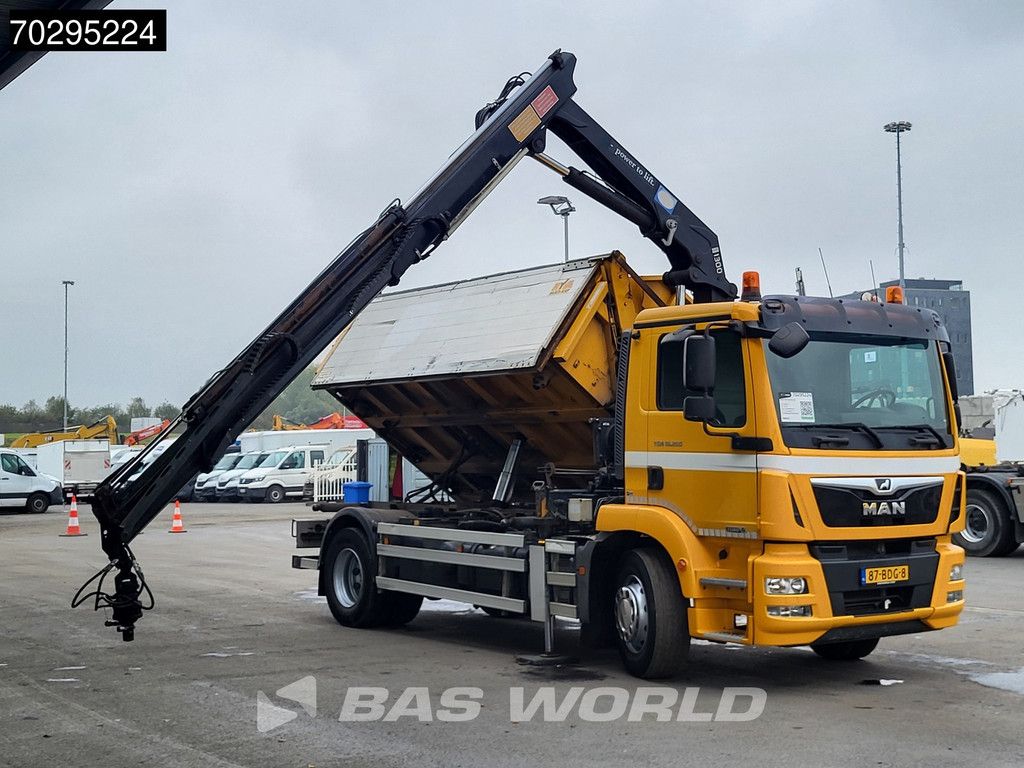 MAN TGM TGM 18.250 4X2 NL-Truck 10m3 HSW Tipper 13Ton HMF 1300-K2 Crane Automatic Euro 6
