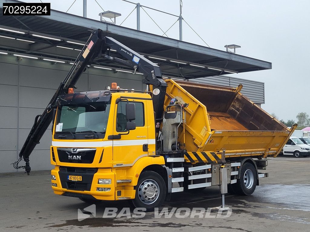 MAN TGM TGM 18.250 4X2 NL-Truck 10m3 HSW Tipper 13Ton HMF 1300-K2 Crane Automatic Euro 6