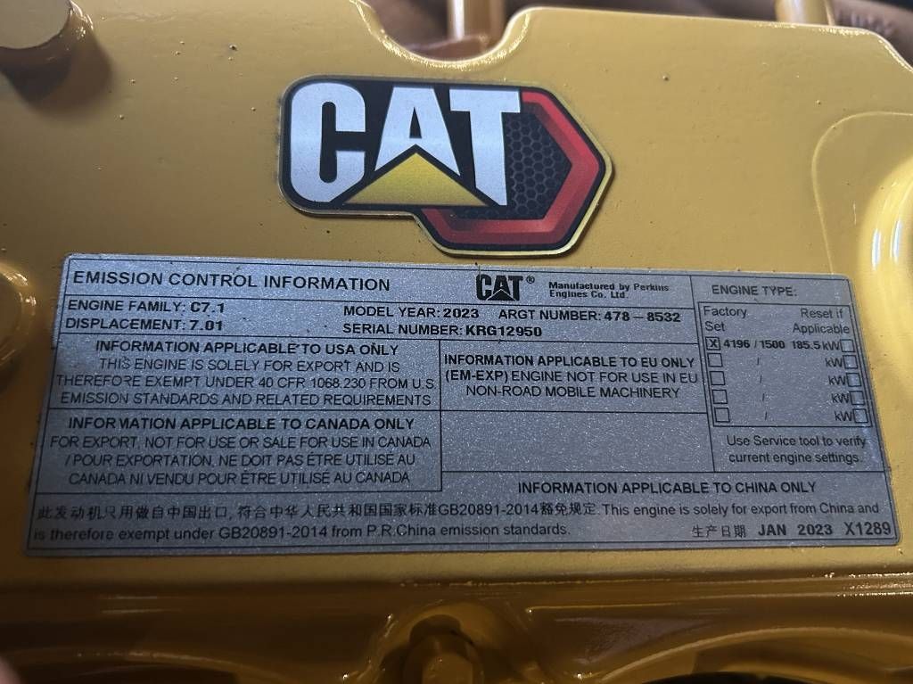 CAT DE200GC - 200 kVA Stand-by Generator - DPX-18211