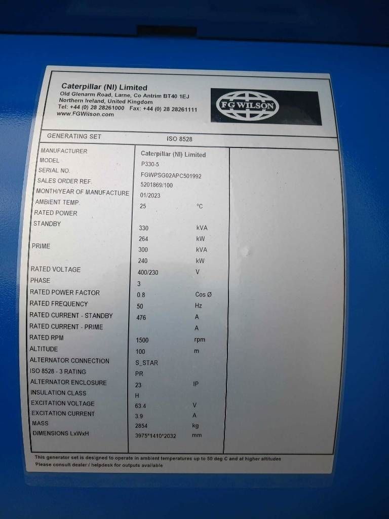 FG Wilson P330-5 - 330 kVA Genset - DPX-16016