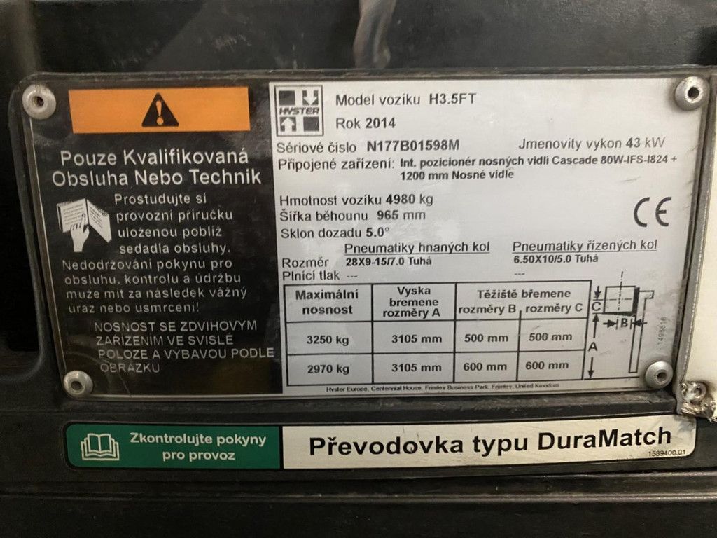 Hyster H3.5FT Diesel MH16072