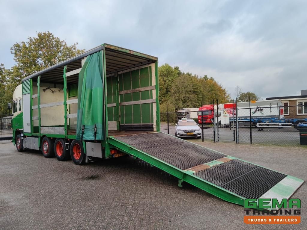 DAF FAK XF95.430 8x2 SuperSpaceCab Euro3 - CurtainSider 7,31m + Rampe 16T - Maschinentransporter - 6 Personen (V558)
