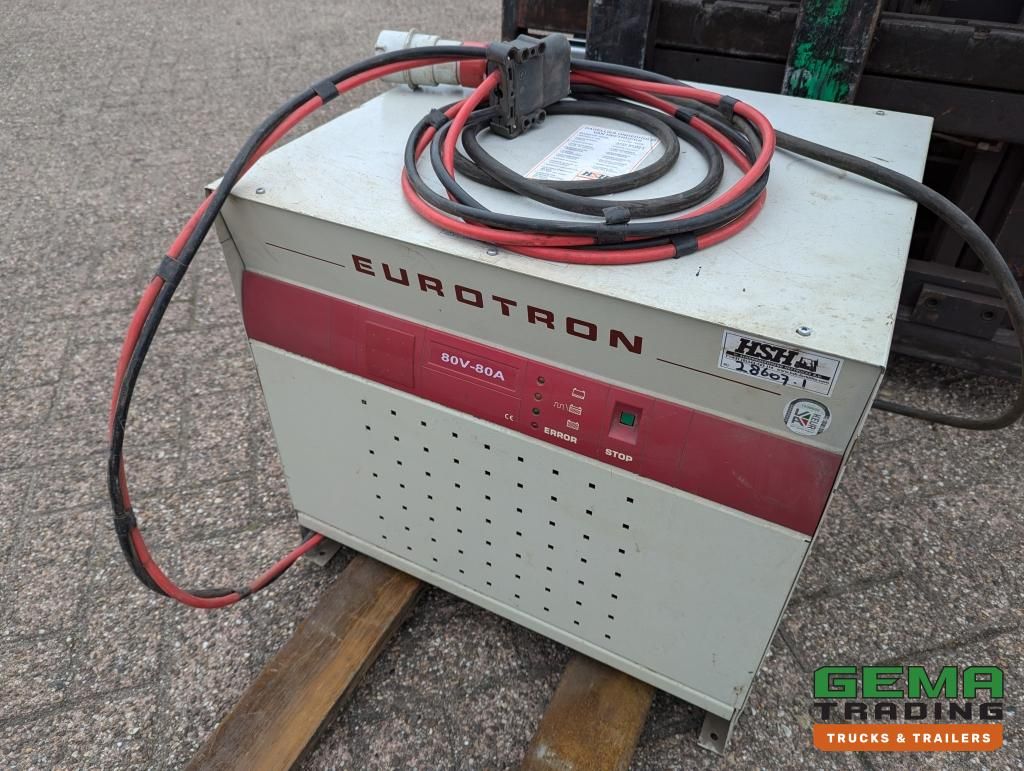 Linde E30 02 – 4058 Uhr – Duplexmast – Vollgummireifen – Eurotron 80V-80A Ladegerät (M34)