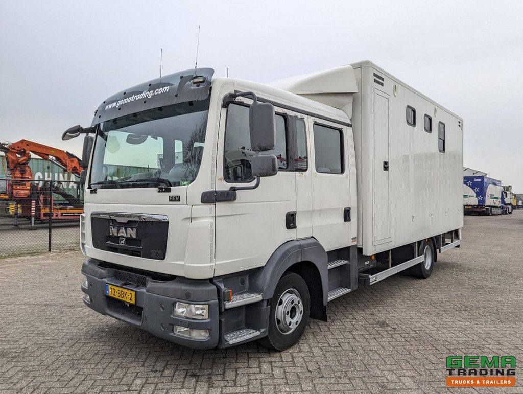 MAN TGL 12.180 4x2 DoKa 7 pers. Euro5 EEV - Horse truck 2 horses - 147.000 km!