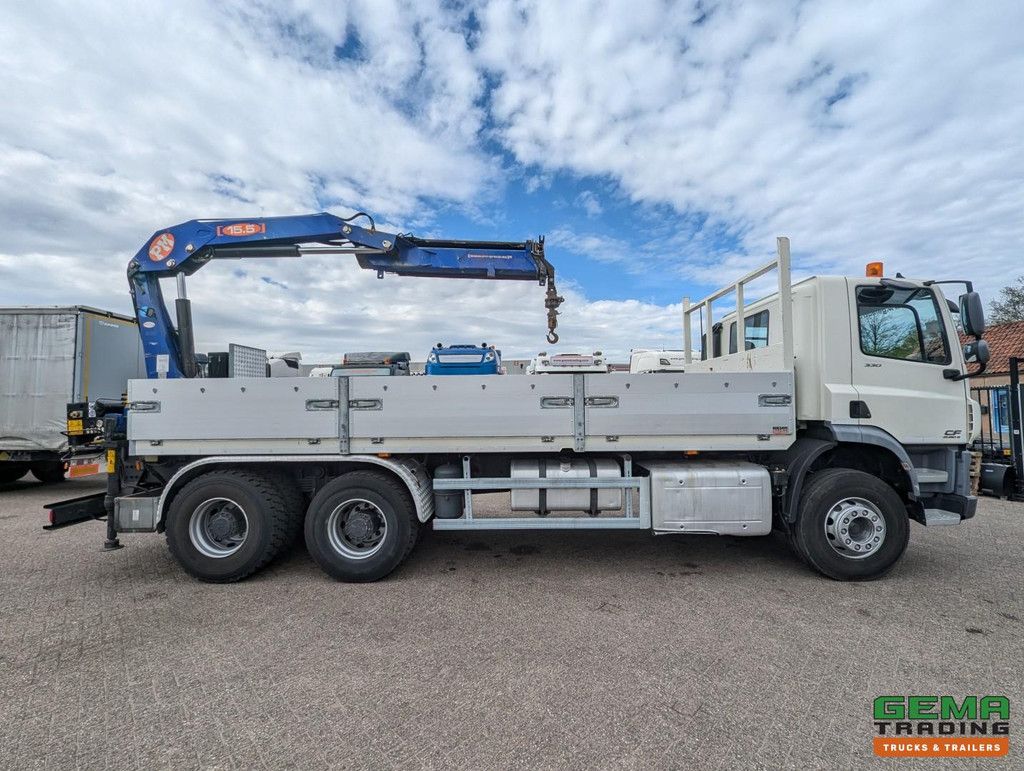 DAF CF 330 FAT 6x4 Dagcab Euro6A - Open laadbak 6.4m + PM 15522 - RadioGrafisch - Handgeschakeld - 08/2025APK
