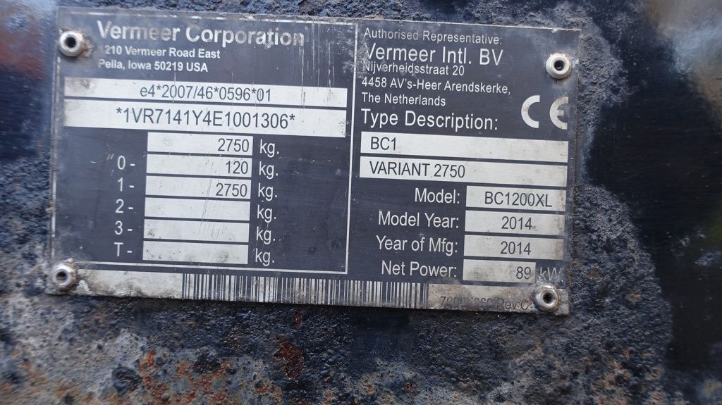 Vermeer BC1200XL hout/takken versnipperraar