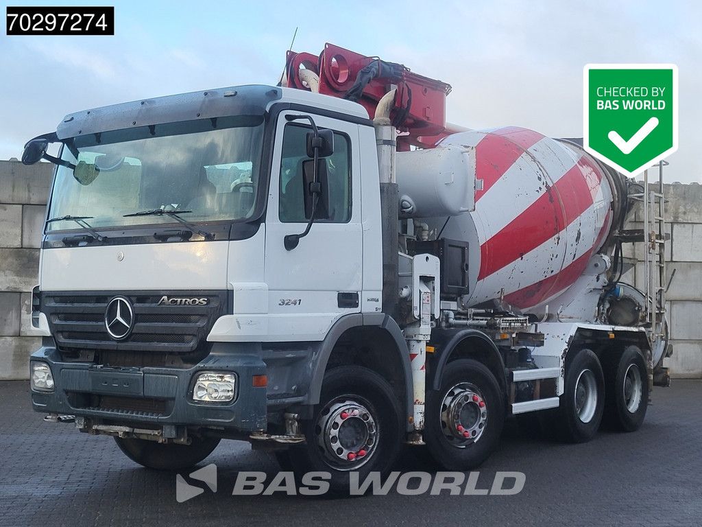 Mercedes Actros 3241 8X4 Putzmeister M24-3 Pump + 9m3 LIEBHERR Mixer Steelsuspension 3-Pedals Euro 4