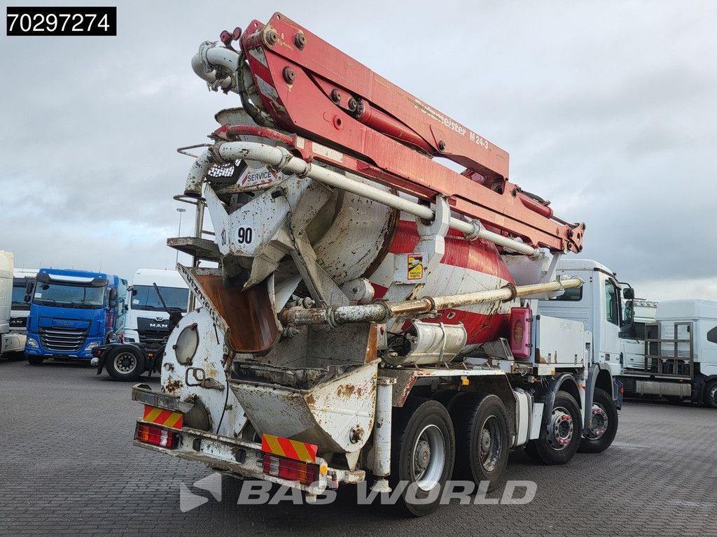 Mercedes Actros 3241 8X4 Putzmeister M24-3 Pump + 9m3 LIEBHERR Mixer Steelsuspension 3-Pedals Euro 4