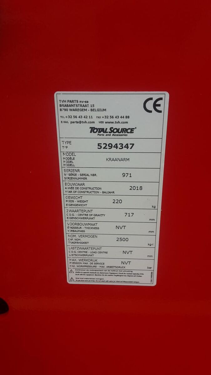 Hijsarm forklift boom