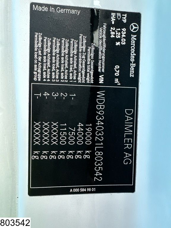 Mercedes Actros 1841 EURO 5 EEV, Hydraulic