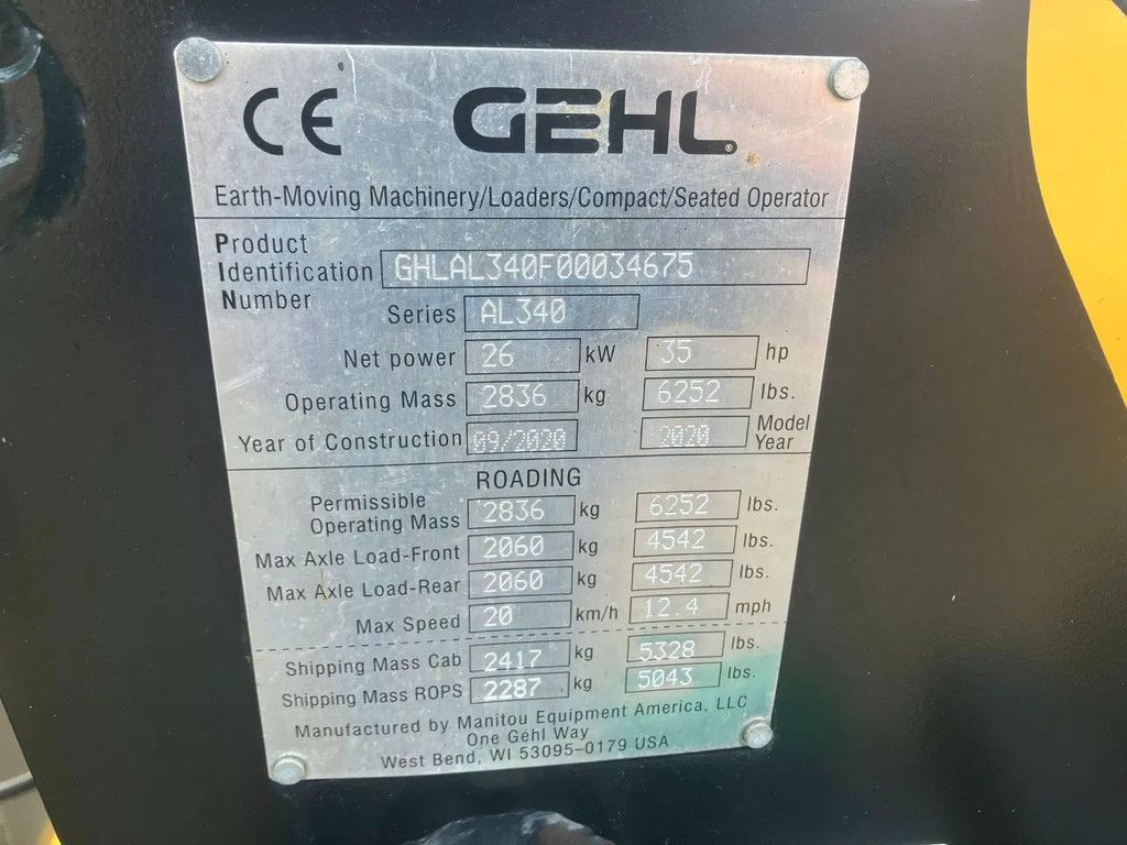 Gehl 340 Shovel Loader