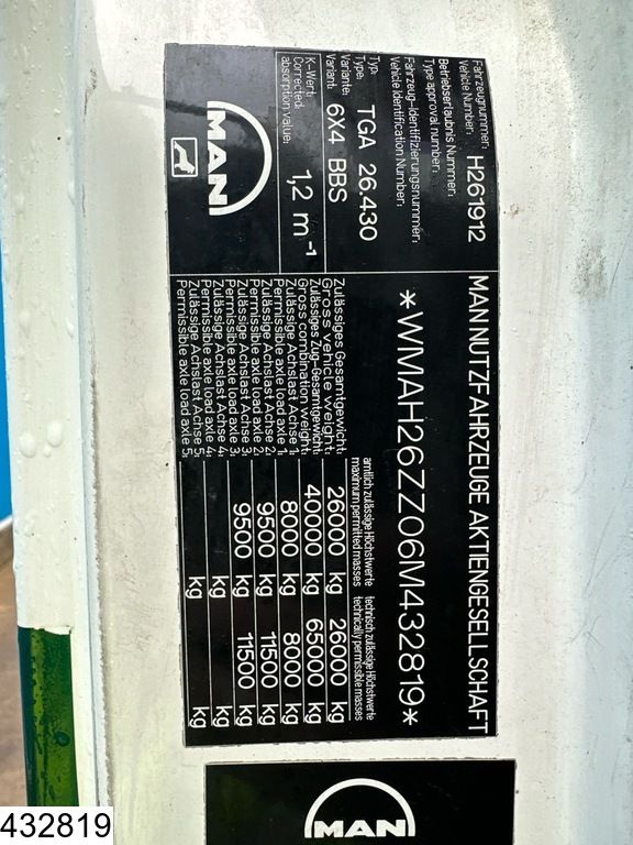 MAN TGA 26 430 6x4, EURO 3, Manual, Retarder, Steel