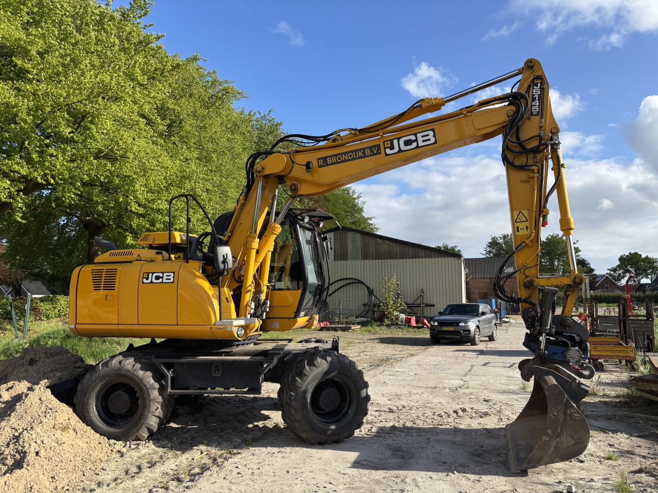 JCB mobielekraan met 3 delige giek, overdruk, draaikantelstuk
