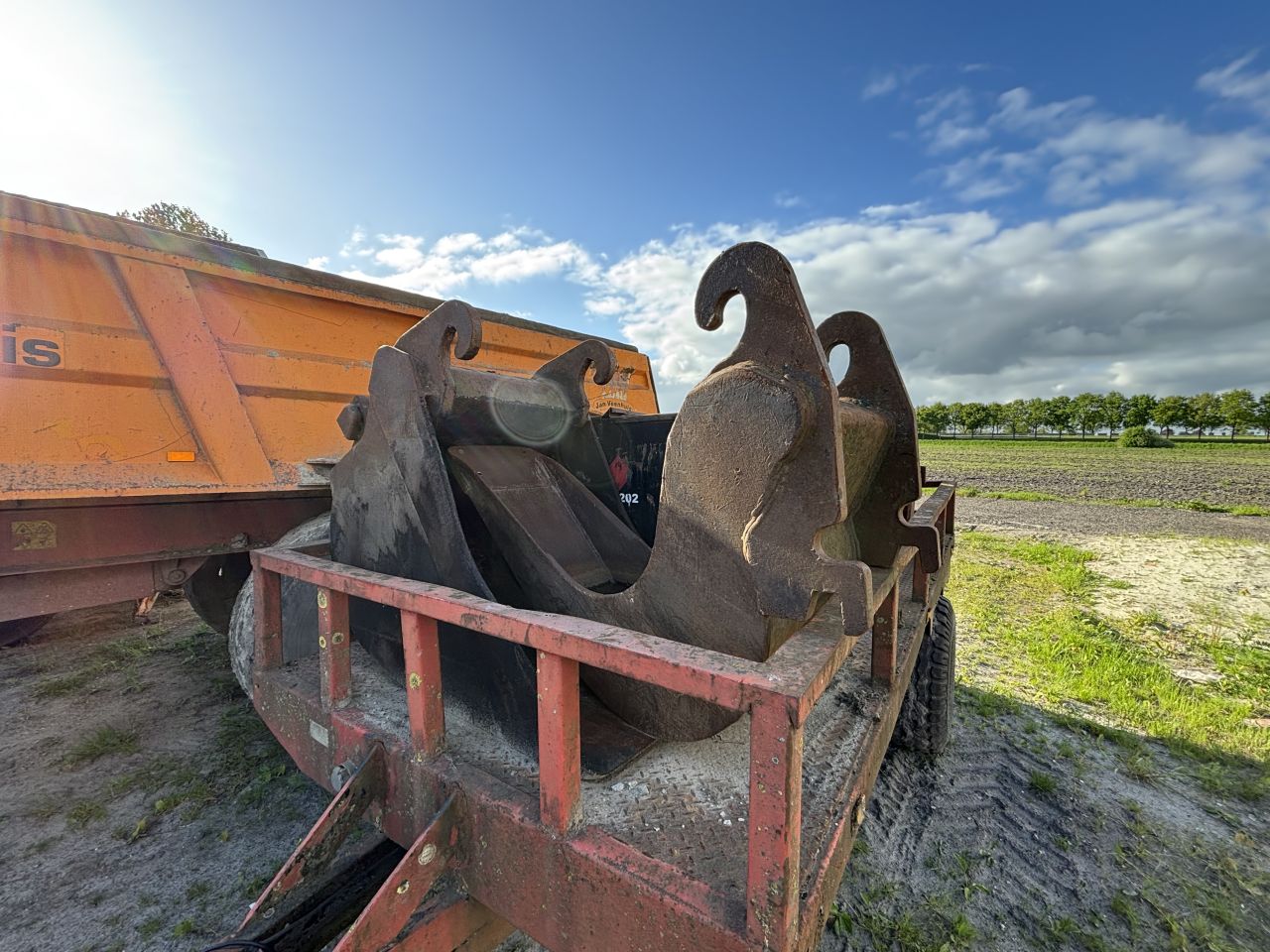 JCB mobielekraan met 3 delige giek, overdruk, draaikantelstuk
