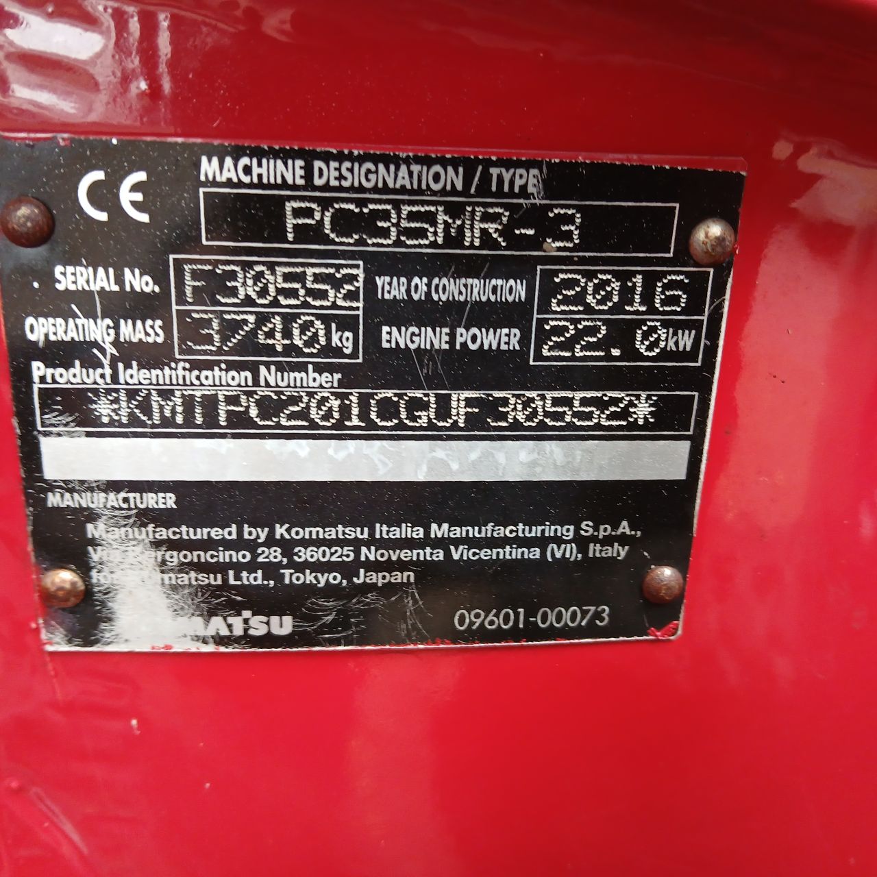 Komatsu Pc35Mr-3 Minigraver met Slootbak.