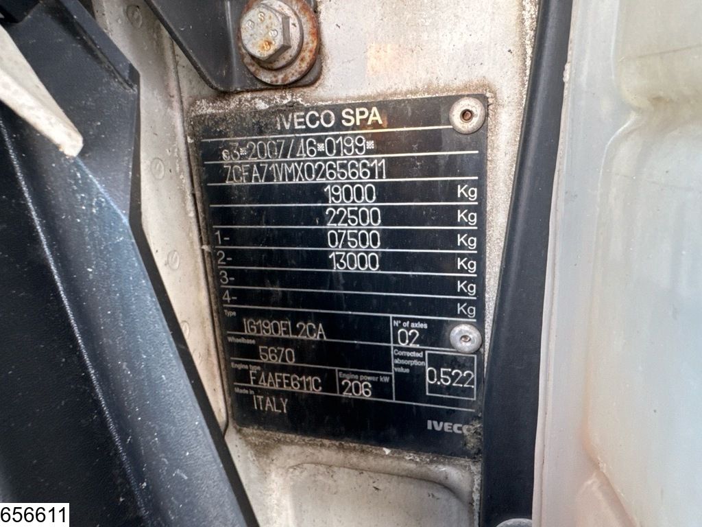 Iveco Eurocargo 190 280L EURO 6, Dhollandia, Engine defect