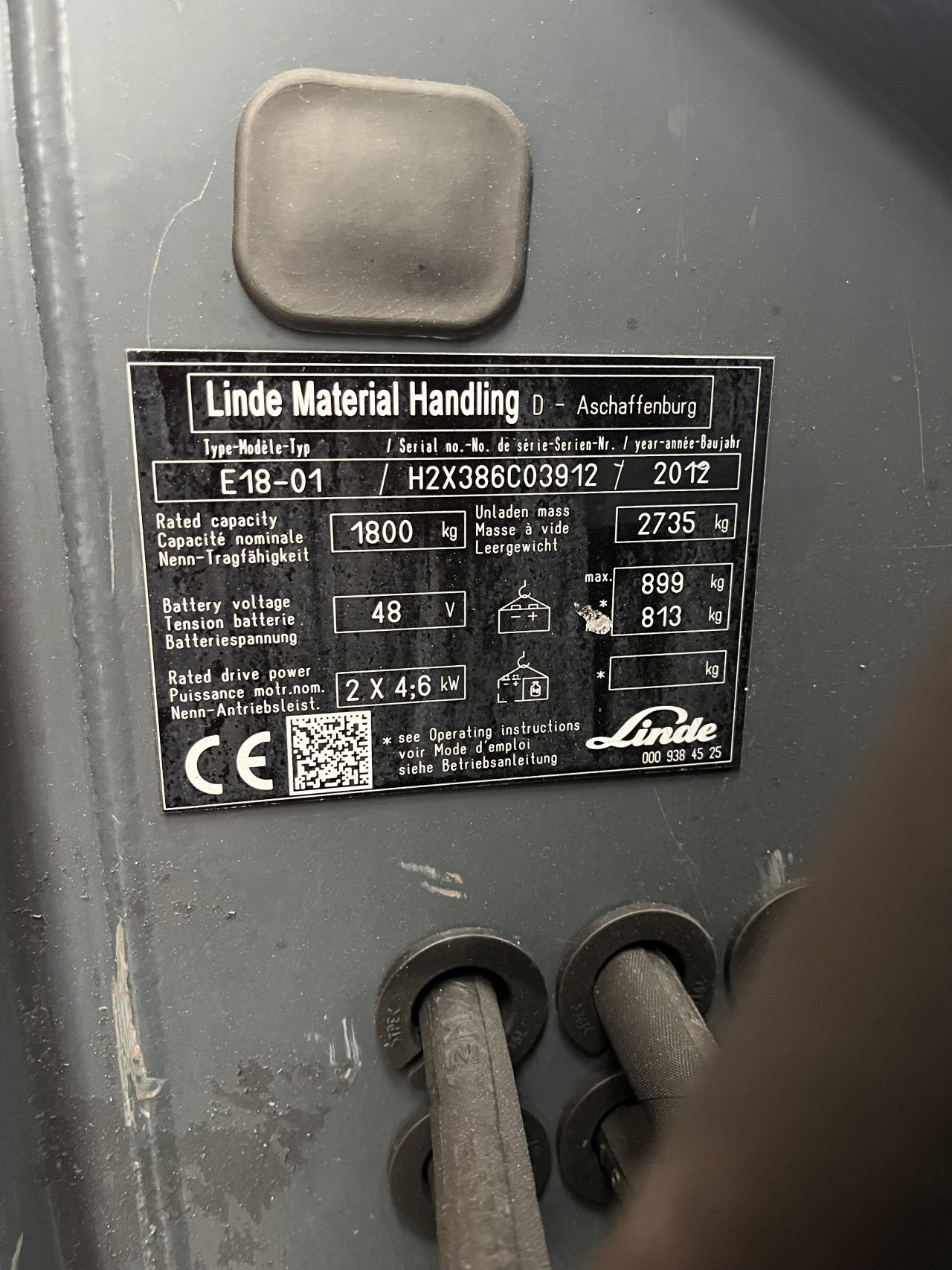 Heftruck Linde E 18-01 bouwjaar 2012