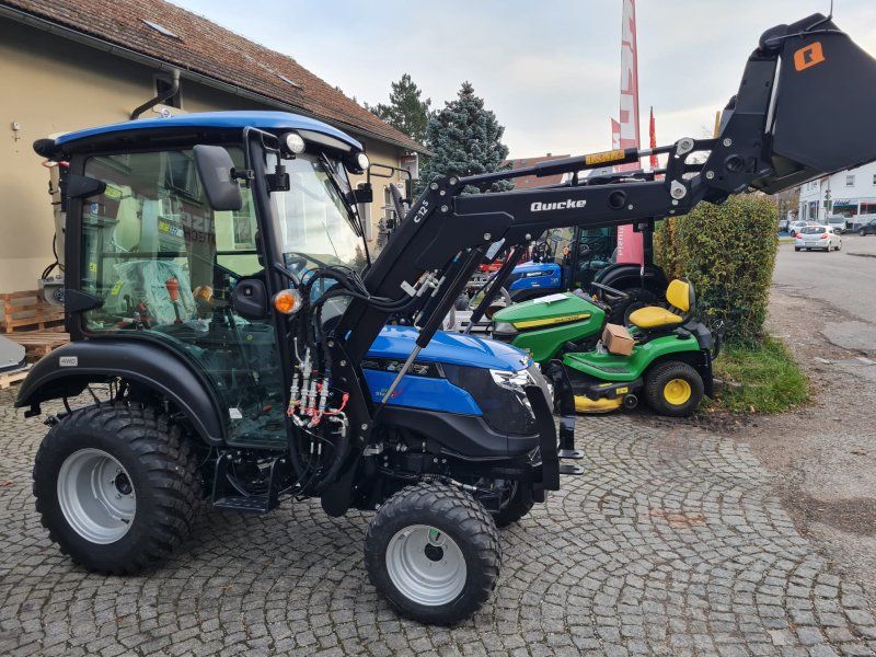 Solis 26 9+9 Kabine mit Heizung, Frontlader Alö C12s, 120 cm Schaufel