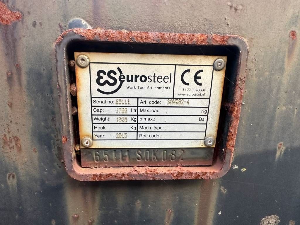 Eurosteel chainbucket 1700ltr 150cm wide kettingbak