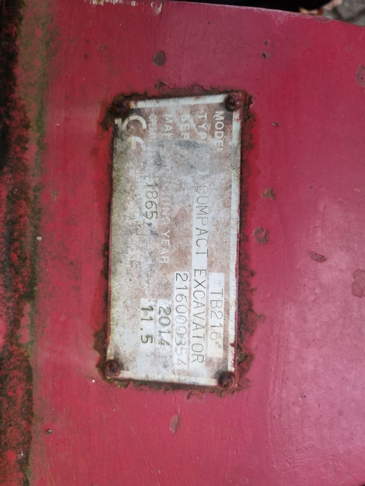 Gebrauchter TAKEUCHI TB216 Minibagger mit Gewicht von 1865 Kgs