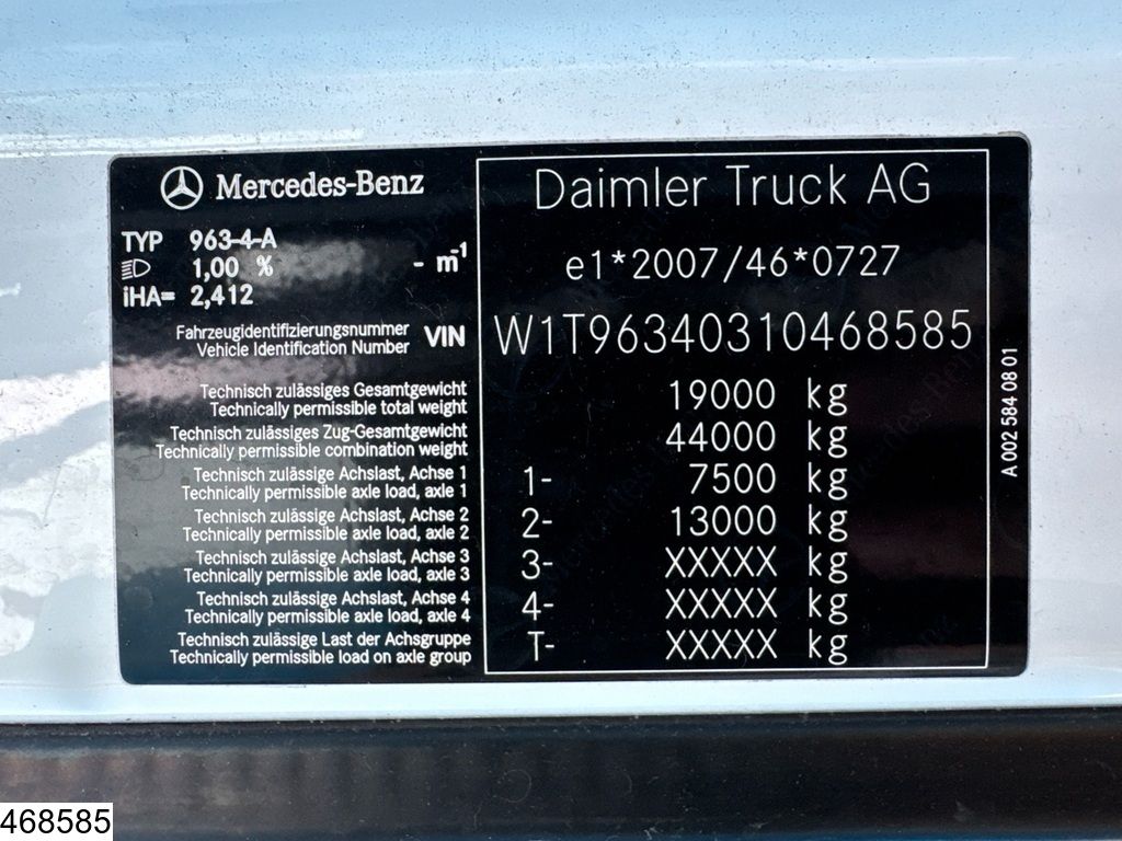 Mercedes Actros 1845 EURO 6, Mirrorcams, New tyres