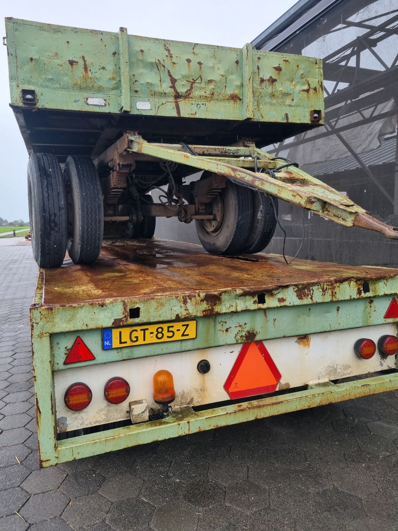 2x platte wagen/landbouwwagen/balenwagen