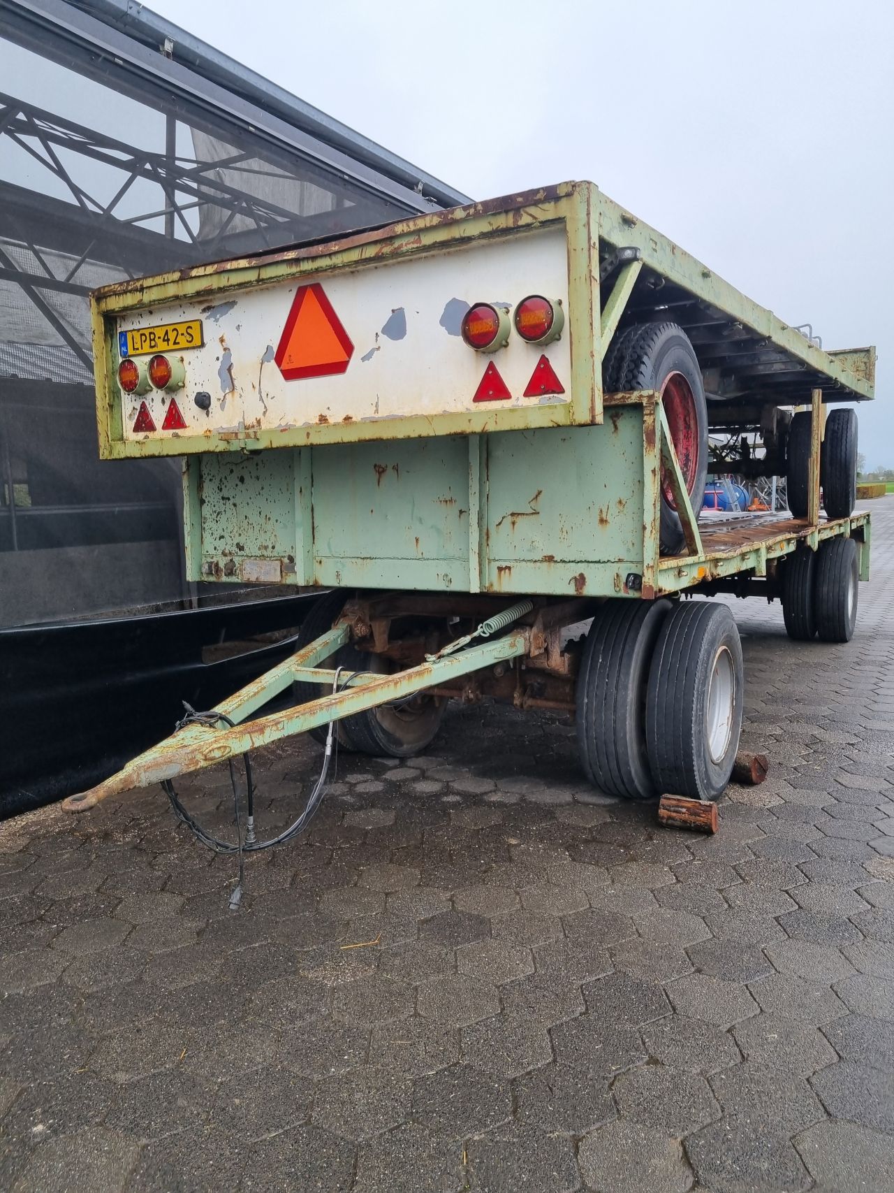 2x platte wagen/landbouwwagen/balenwagen