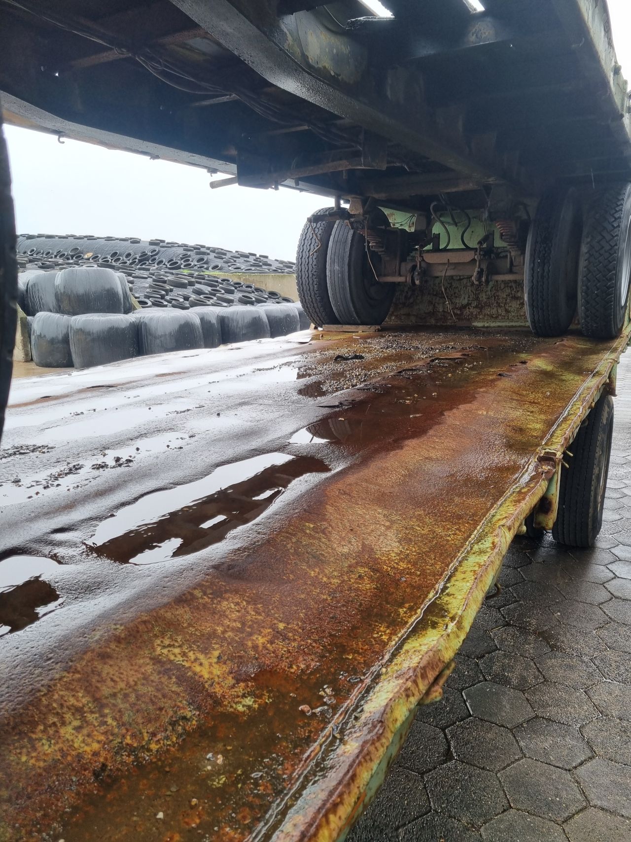 2x platte wagen/landbouwwagen/balenwagen