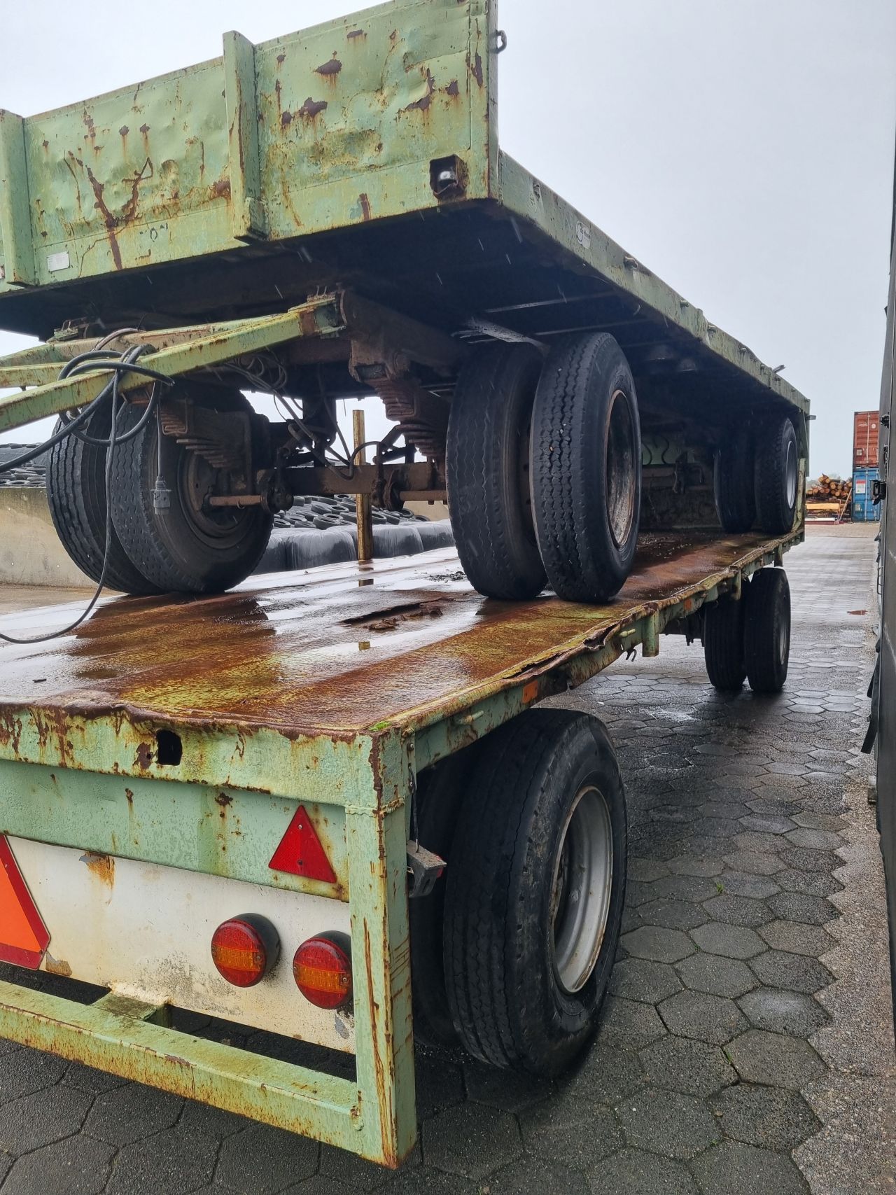 2x platte wagen/landbouwwagen/balenwagen