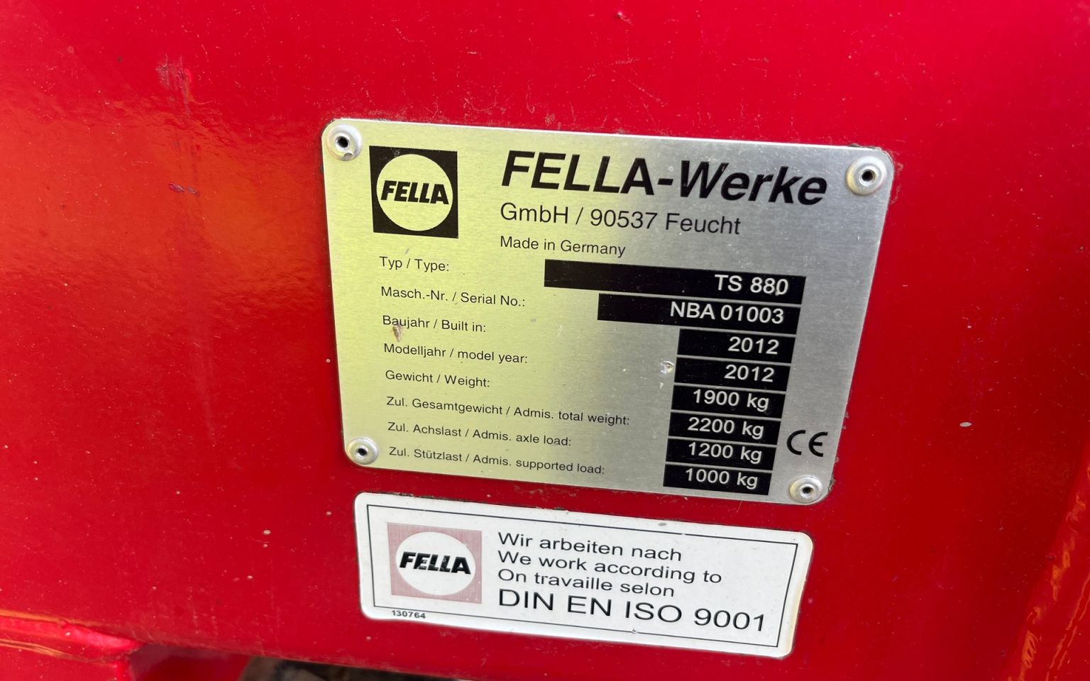 Fella TS 880, dubbele hark