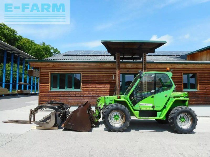 Merlo p33.7kt mit schaufel + greiferschaufel + gabel