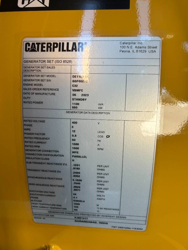 CAT DE1100GC - 1.100 kVA Standby Generator - DPX-18225