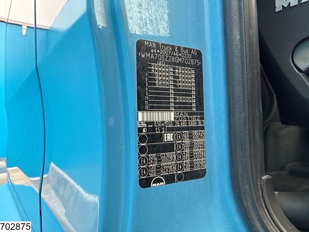 MAN TGS 26 480 EURO 6, 6x6, Retarder, Manual