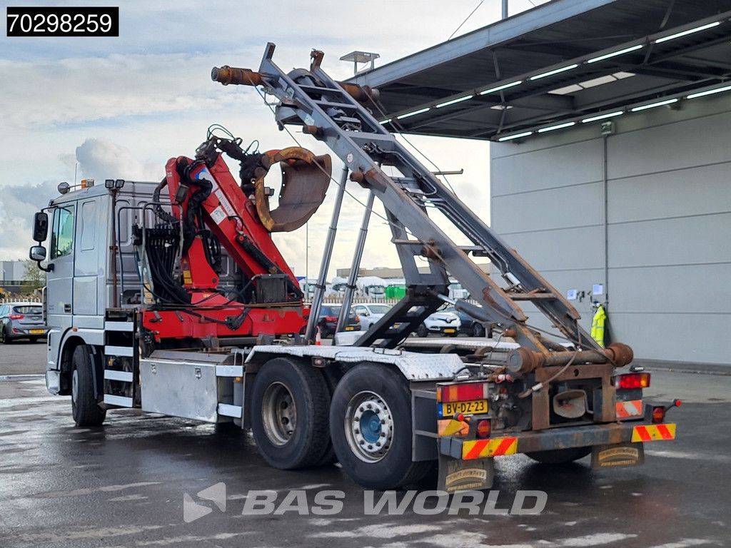 DAF XF XF105.410 6X2 NL-Truck HMF 1643 Z2 Crane 24T Container system Lift+Steering-Axle Euro 5