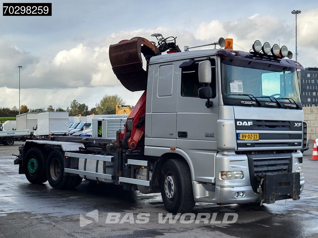 DAF XF XF105.410 6X2 NL-Truck HMF 1643 Z2 Crane 24T Container system Lift+Steering-Axle Euro 5