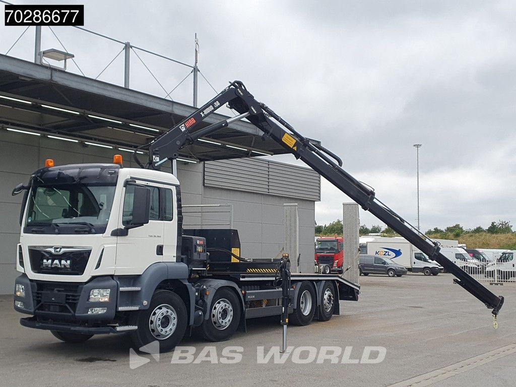 MAN TGS 35.360 8X2 HIAB X-Hiduo 158 BS-3 Crane Lift+lenkasche Machine transporter Euro 6
