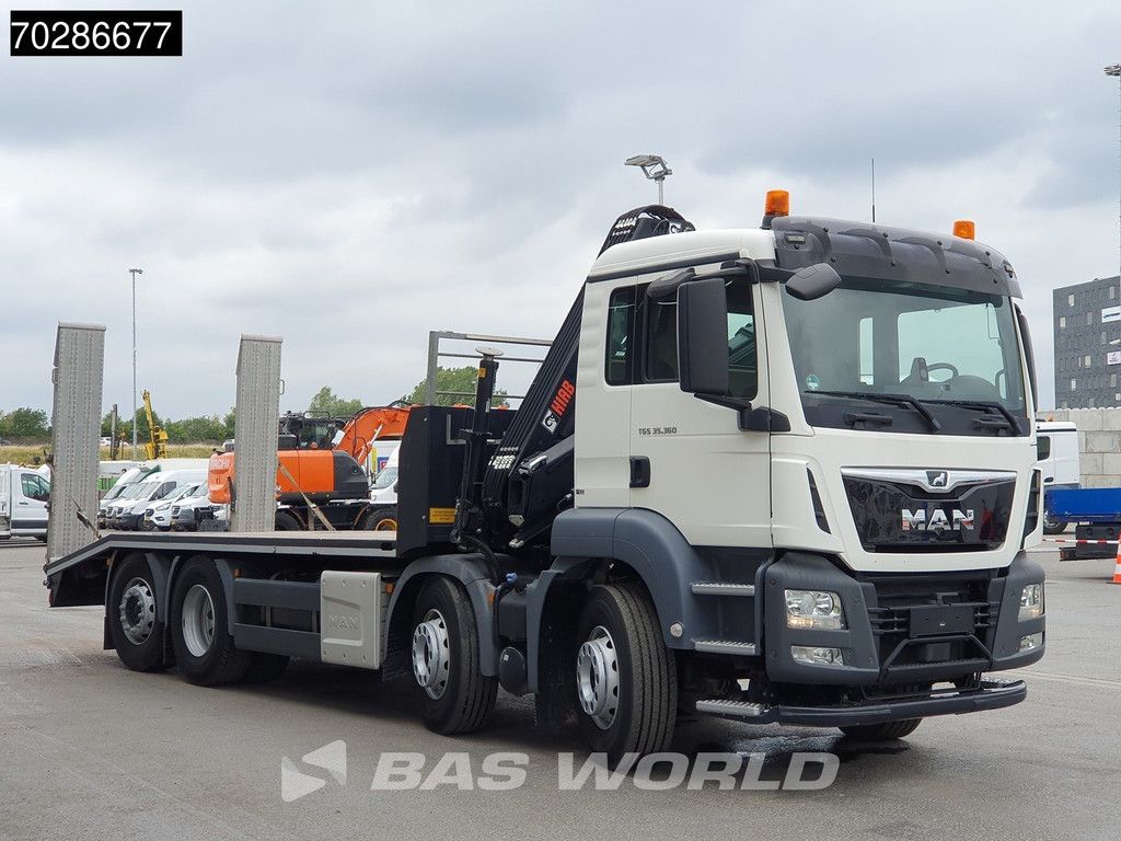 MAN TGS 35.360 8X2 HIAB X-Hiduo 158 BS-3 Crane Lift+lenkasche Machine transporter Euro 6